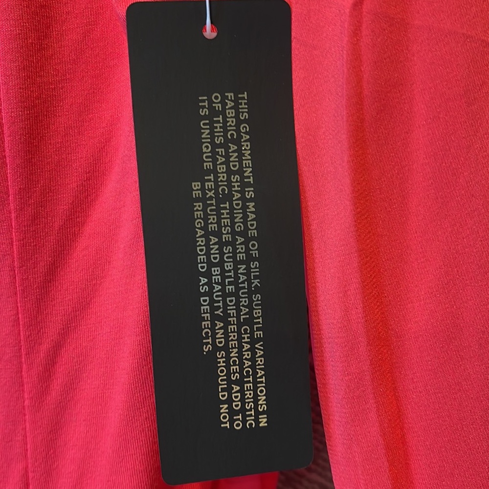 Bebe Cutout Sleeve Silk Wrap Bodysuit Teaberry XS - Picture 12 of 15